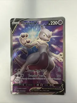 Pokemon Mewtwo v TCG Sword & Shield SWSH229 Holo Promo Card Near Mint Condition - Image 1