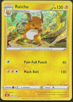 POKEMON~RAICHU~CLC~009/034~HOLO~CARD GAME CLASSIC COLLECTION~NM~ENG - Image 1