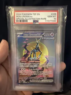 Pokemon TCG Iron Crown EX Special Illustration Rare Card 206/162 PSA 10 - Image 1