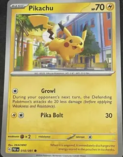 Pokemon Card | 018/091 Pikachu - Non Holo Common - SV: Paldean Fates (PAF) - Image 1