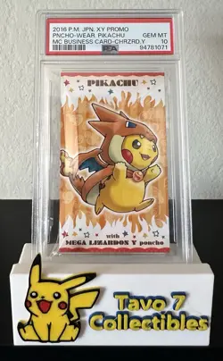 PSA 10 Poncho Pikachu Charizard Y Mega Campaign Business Card Japanese Pokemon - Image 1