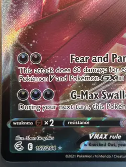 Gengar Vmax 157/264 Fusion Strike NM Full Art Ultra Rare Pokemon Card *B* - Image 5