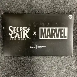 MTG: Secret Lair x Marvel Storm Rainbow Foil Edition, Sealed Sleeve has Wear - Image 1