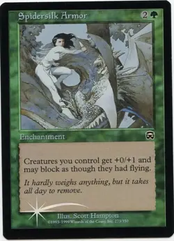 Magic The Gathering: FOIL SPIDERSILK ARMOR , Mercadian Masques NM - Image 1