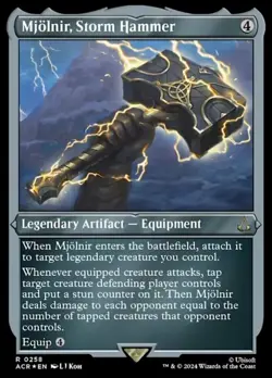 MTG Mjolnir, Storm Hammer - Foil Etched, Light Play, English Universes Beyond: A - Image 1