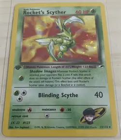 Rockets Scyther 1st Edition Holo Gym Heroes Card 13/132 - Image 1