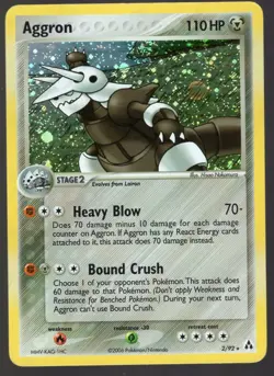 AGGRON 2/92 EX LEGEND MAKER HOLO RARE POKEMON CARD - Image 1