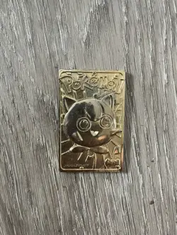 Vintage 1999 Burger King Pokemon 23k Gold Plated JIGGLYPUFF Trading Card - Image 1