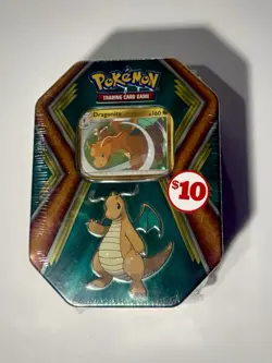 Pokemon TCG Dragonite Metal Tin! 10 Mini 3-cards Booster Packs! Sealed/New!Rare! - Image 1