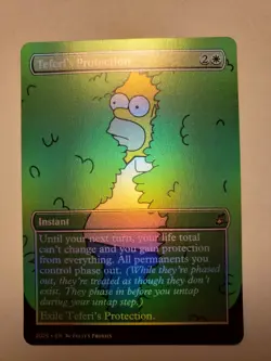 Teferi's Protection FOIL PROXY Card (FOIL ERROR) Custom Simpsons Joke Art Design - Image 1