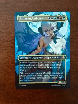 Bahamut Unbound The Ur Dragon MTG Fan Art Anime Test Card - Image 1