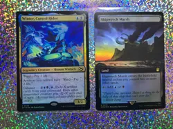 MTG Foil: DFT 0228 Winter, Cursed Rider; WHO 0515 Shipwreck Marsh (Extended Art) - Image 1