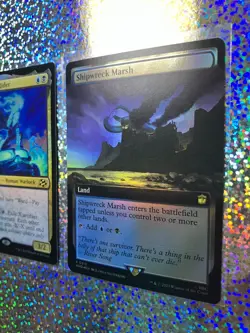 MTG Foil: DFT 0228 Winter, Cursed Rider; WHO 0515 Shipwreck Marsh (Extended Art) - Image 3