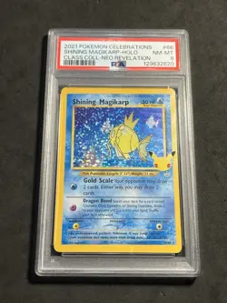 2021 Pokemon Celebrations Shining Magikarp 66/64 Classic Collection Holo PSA 8 - Image 1