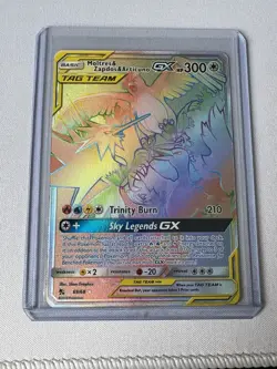Pokemon Moltres & Zapdos & Articuno GX TAG TEAM Full Art Secret Rare Holo 69/68… - Image 1