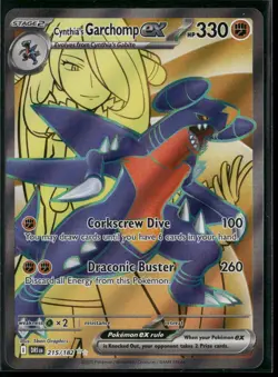 Pokemon Cynthia's Garchomp ex Ultra Rare 215/182 DRI SV10: Destined Rivals NM - Image 1