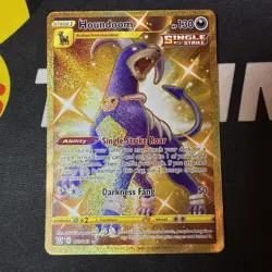 Pokemon TCG 2021 Sword & Shield Battle Styles #179 Houndoom Gold SR - Image 1