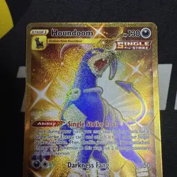 Pokemon TCG 2021 Sword & Shield Battle Styles #179 Houndoom Gold SR - Image 3