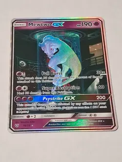 Mewtwo GX 78/73 Secret Pokemon Sun & Moon Shining Legends #78 MewTube NMMT - Image 1