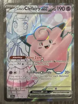 2025 Pokemon Journey Together Full Art Holo Lillie's Clefairy ex 173/159 - Image 1