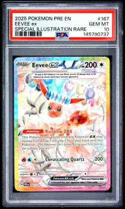 2025 POKEMON PRE EN-PRISMATIC EVOLUTIONS #167 EEVEE EX PSA 10 - Image 1