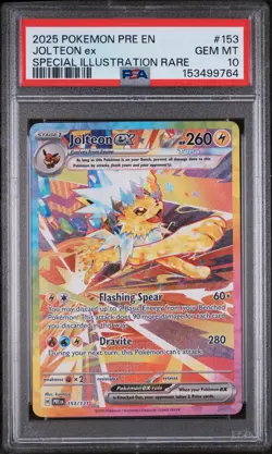 2025 POKEMON PRE EN-PRISMATIC EVOLUTIONS #153 JOLTEON EX PSA 10 - Image 1