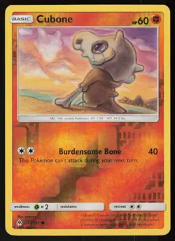 Cubone 57/131 Common Forbidden Light Pokemon Reverse Holo Lightly Played - Image 1