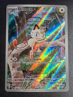 Meowth 106/094 NM Phantasmal Flames Illustration Rare Pokemon - Image 1