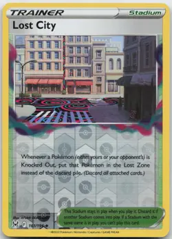 Lost City 161/196 Uncommon Lost Origin Pokemon Reverse Holo Near Mint - Image 1