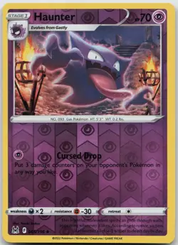 Haunter 065/196 Uncommon Lost Origin Pokemon Reverse Holo Near Mint - Image 1