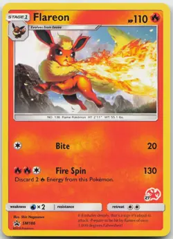Flareon (#27 Charizard Stamped) SM186 Promo Battle Academy Pokemon Near Mint - Image 1