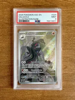 Pokemon TCG PSA 9 2026 Salazzle Illustration Rare 224/227 Me: Heroes EN Holo - Image 1