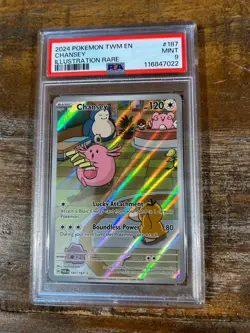 POKEMON 2024 Twlight Masquerade Illustration Rare CHANSEY #187 PSA 9 Mint RARE - Image 1