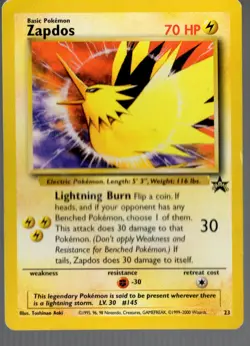 Wizards of the Coast Pokemon Zapdos Wotc Promo 23/53 Promo Regular 70 HP DAMAGED - Image 1
