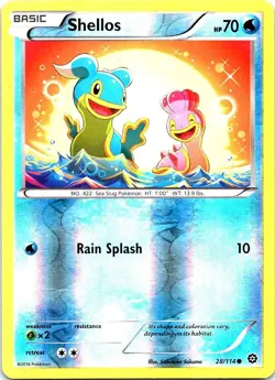 Shellos 28/114 Common Steam Siege Pokemon Reverse Holo Near Mint - Image 1