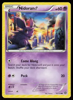 Nidoran M 43/114 Common Steam Siege Pokemon Near Mint - Image 1