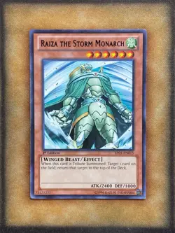 Yugioh Raiza the Storm Monarch BP01-EN015 Rare 1st Ed LP - Image 1