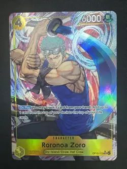 Roronoa Zoro OP15-113 SR Alt Art One Piece TCG Bandai Holo Rare English NM - Image 1