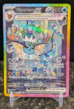 2025 POKEMON PRE EN-PRISMATIC EVOLUTIONS #149 VAPOREON EX SPECIAL ILLUSTRATION - Image 1