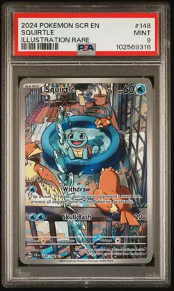 PSA 09 SQUIRTLE 148/2024 POKEMON SCR EN-STELLAR CROWN | ILLUSTRATION RARE - Image 1