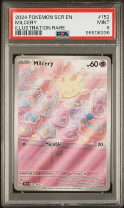 2024 POKEMON SCR EN-STELLAR CROWN ILLUSTRATION RARE #152 MILCERY PSA 9 - Image 1