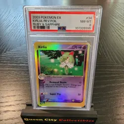 KIRLIA - REV FOIL - PSA 8 - 2003 Pokemon Ex Ruby & Sapphire #34 - Image 1
