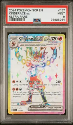 2024 POKEMON SCR EN-STELLAR CROWN ULTRA RARE #157 CINDERACE EX PSA 9 - Image 1