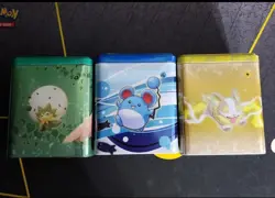 Pokemon TCG Stacking Tins - Blue, Yellow, Green EMPTY Lot (Set of 3) - Image 3