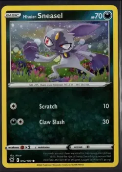 Hisuian Sneasel 092/189 Cosmos Holo Astral Radiance Pokemon TCG Near Mint - Image 1