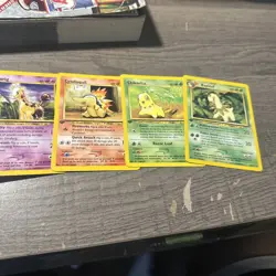 POKEMON NEO GENSIS 1ST EDITION 21 CARD LOT BAYLEEF PIKACHU SLOWPOKE WOOPER + - Image 1