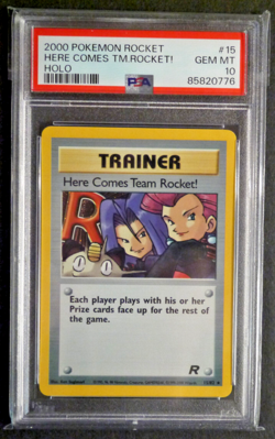 Here Comes Team Rocket 15/82 Trainer Holo Pokemon Card 2000 PSA 10 GEM MINT - Image 1