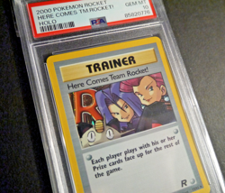 Here Comes Team Rocket 15/82 Trainer Holo Pokemon Card 2000 PSA 10 GEM MINT - Image 3