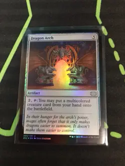 MTG Magic The Gathering Dragon Arch Foil 2X2 Artifact Commander - Image 1