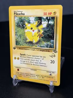 Pikachu Gold W WOTC Stamp 60/64 - 1st Edition WOTC Promo Pokemon TCG Jungle - MP - Image 3